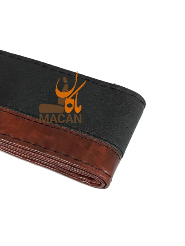 دور فرمان مشکی با نوار طرح چوب طرح کلاسیک - کد: 40030