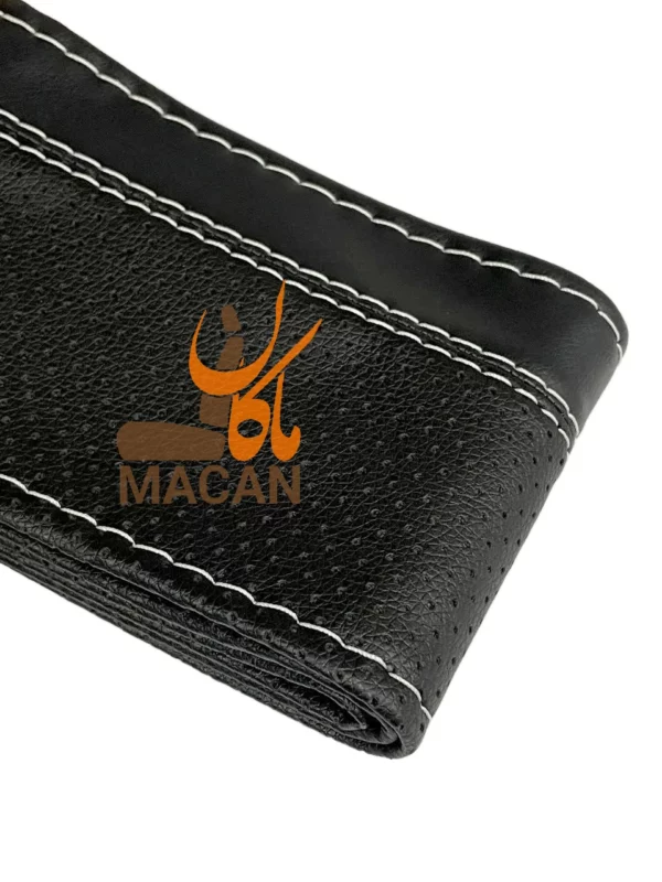 دور فرمان مشکی دوخت سفید طرح کلاسیک - کد: 40002