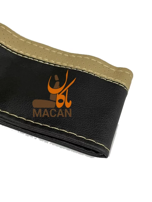 دور فرمان مشکی نوار کرم طرح کلاسیک - کد: 40005